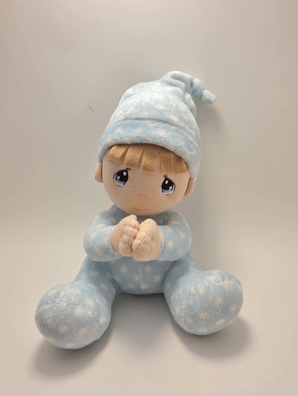 Precious Moments Praying Blue Angel Doll Plush, Vintage (9 inch)